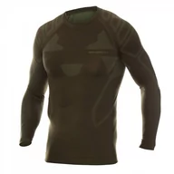 Bluzy sportowe męskie - Brubeck - Bluza termoaktywna Ranger Protect - Długi rękaw - Khaki - LS14210 - miniaturka - grafika 1