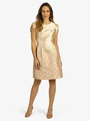 Sukienki - ApartFashion Damska sukienka żakardowa, pulower złoty, normalna - miniaturka - grafika 1