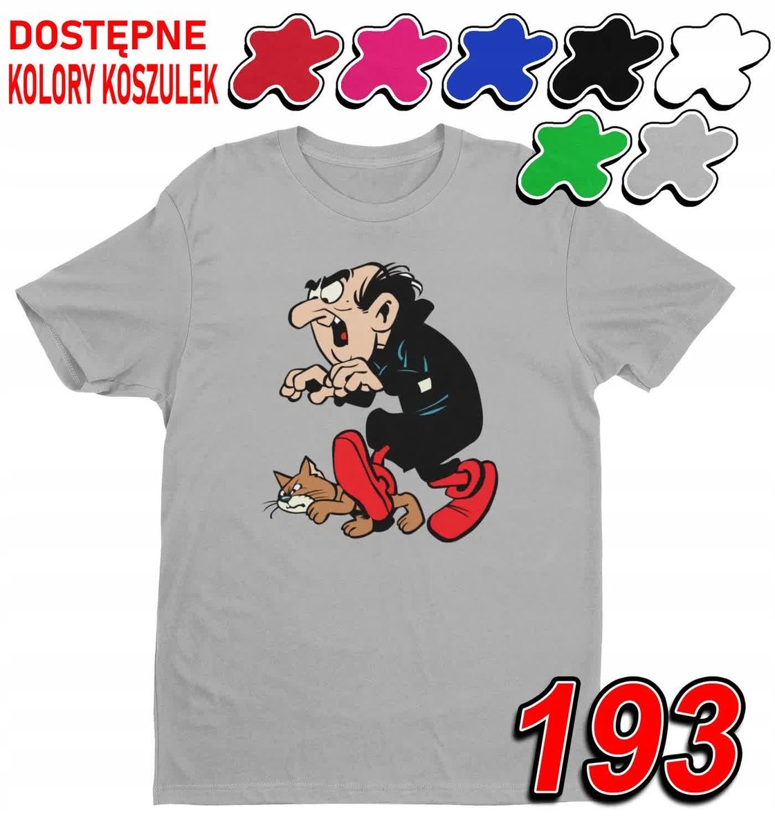 Dziecięca Koszulka T-Shirt Z Nadrukiem Gargamel Klakier Smerfy- L 146-152