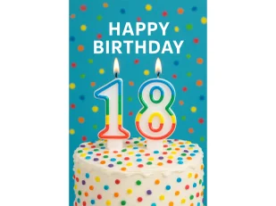 Świeczki cyferki z kolorową obwódką cyfra 18 - 8,5 cm - 2 szt. - Urodziny dziecka - miniaturka - grafika 1