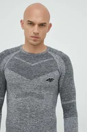 Bielizna sportowa męska - 4F longsleeve funkcyjny kolor szary - miniaturka - grafika 1
