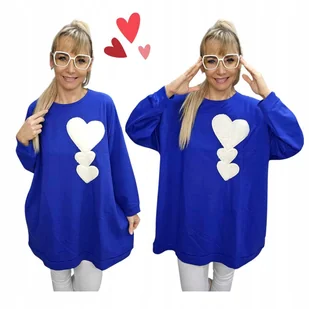 UROCZA TUNIKA SERDUSZKO luźne biodra modna bluza bawełna 54 56 7XL 8XL 3219 - Bluzki damskie UROCZA TUNIKA SERDUSZKO luźne biodra modna bluza bawełna 54 56 7XL 8XL 3219 - Bluzki damskie - miniaturka - grafika 1