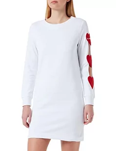 Love Moschino Sukienka damska o regularnym kroju, Optyczny biały, 46 - Sukienki - miniaturka - grafika 1