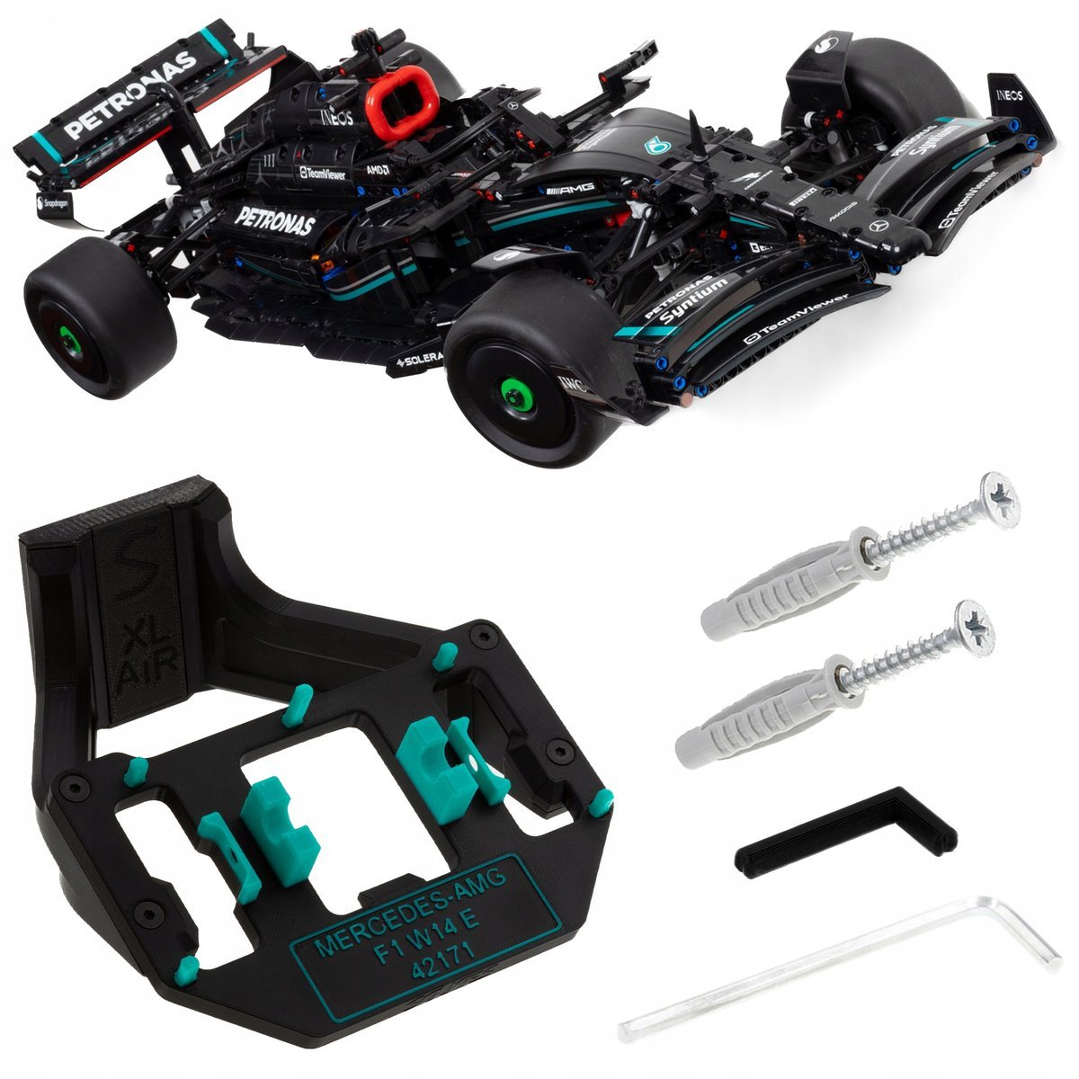 Mercedes AMG F1 W14 E - 42171 Uchwyt ścienny Półka na LEGO formułę F1