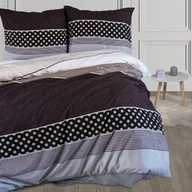 Pościel - Darymex Pościel z mikrofibry 160x200 brązowa beżowa szara geometria glamour pasy 12201 - miniaturka - grafika 1