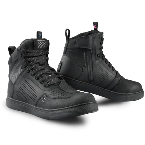 SHIMA REBEL 2.0 buty motocyklowe damskie wodoodporne skórzane zatwierdzone trampki ochronne kostki z bocznym zamkiem błyskawicznym antypoślizgowa podeszwa do koszykówki letnie buty szlakowe (kobiety,