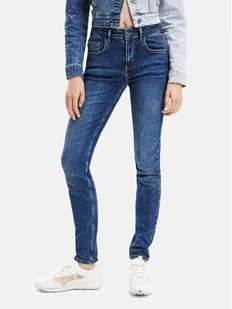 Desigual Jeansy 23SWDD21 Granatowy Skinny Fit - Spodnie damskie - miniaturka - grafika 1