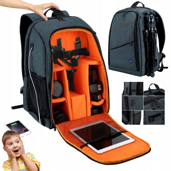 Plecak Torba Fotograficzna na Aparat Kamerę Tablet GoPro Turystyczny Duży