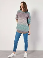 Swetry damskie - Apricot Sweter w kolorze szaro-turkusowym - miniaturka - grafika 1