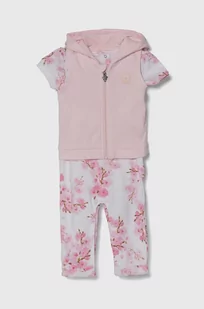 Guess komplet bawełniany niemowlęcy kolor różowy - Dresy i komplety dla dziewczynek - miniaturka - grafika 1
