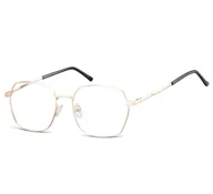 Okulary korekcyjne, oprawki, szkła - Okulary zerówki oprawki optyczne 913F różowe złoto - miniaturka - grafika 1