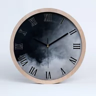 Zegary - Drewno wiszący zegar do salonu biały dym fi 30 cm, Tulup - miniaturka - grafika 1