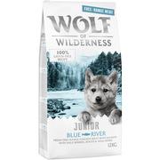 Sucha karma dla psów - Wolf of Wilderness Junior "Blue River", łosoś i kurczak z wolnego wybiegu - 12 kg - miniaturka - grafika 1