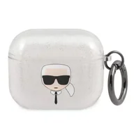 Akcesoria do słuchawek - Karl Lagerfeld KLA3UKHGS AirPods 3 cover srebrny/silver Glitter Karl`s Head - miniaturka - grafika 1
