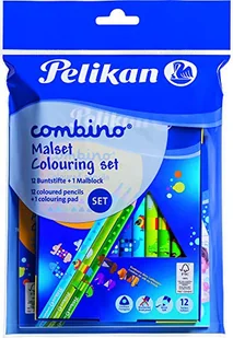 Pelikan Zestaw do kolorowania Combino, 1 blok + 12 kredek, 1 zestaw - Długopisy - miniaturka - grafika 1