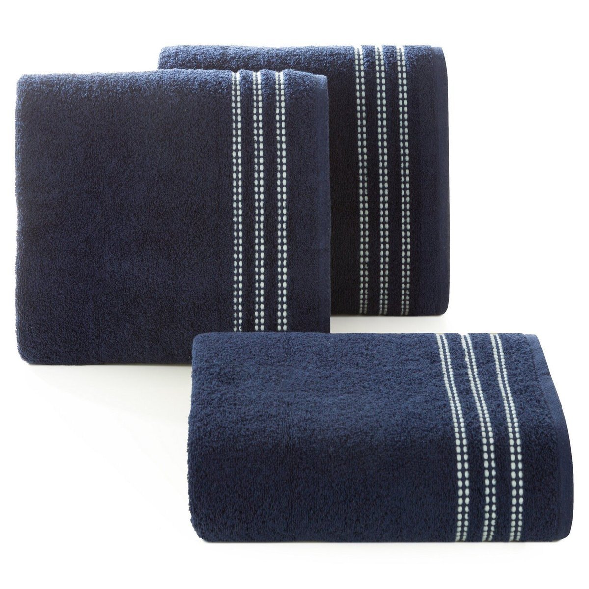 Ręcznik SEBA 50x90 cm niebieski bordiura pasy bawełna 480 g/m²