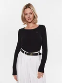 Bluzki damskie - Tommy Hilfiger Bluzka WW0WW38869 Czarny Slim Fit - miniaturka - grafika 1