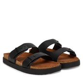 Klapki i japonki męskie - Klapki Tommy Hilfiger Cork Adjustable Lth Sandal FM0FM05754 Czarny - miniaturka - grafika 1