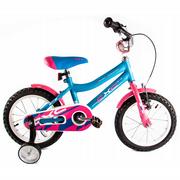 Rowery - Midex Rower dziecięcy 14 cali Niebiesko-różowy - miniaturka - grafika 1