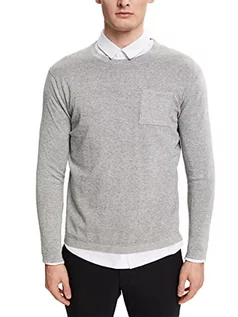 Swetry męskie - ESPRIT Sweter męski, 039/Medium Grey 5, XL - grafika 1