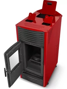 Piec kominek kocioł na pellet 4,3-14,3kW z płaszczem wodnym 2,4-12,2kW (kolor: czerwony) - spełnia anty-smogowy EkoProjekt 99681708 - Piece wolnostojące - miniaturka - grafika 7