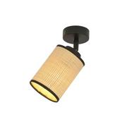 Lampy sufitowe - Emibig Yoga lampa sufitowa (spot) 1-punktowa czarna/rattan 1151/1 - miniaturka - grafika 1