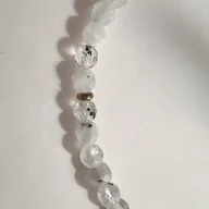 Naszyjniki - Naszyjnik KAMIEŃ KSIĘŻYCOWY WANILIOWY wykonane z kamienie naturalne - miniaturka - grafika 1