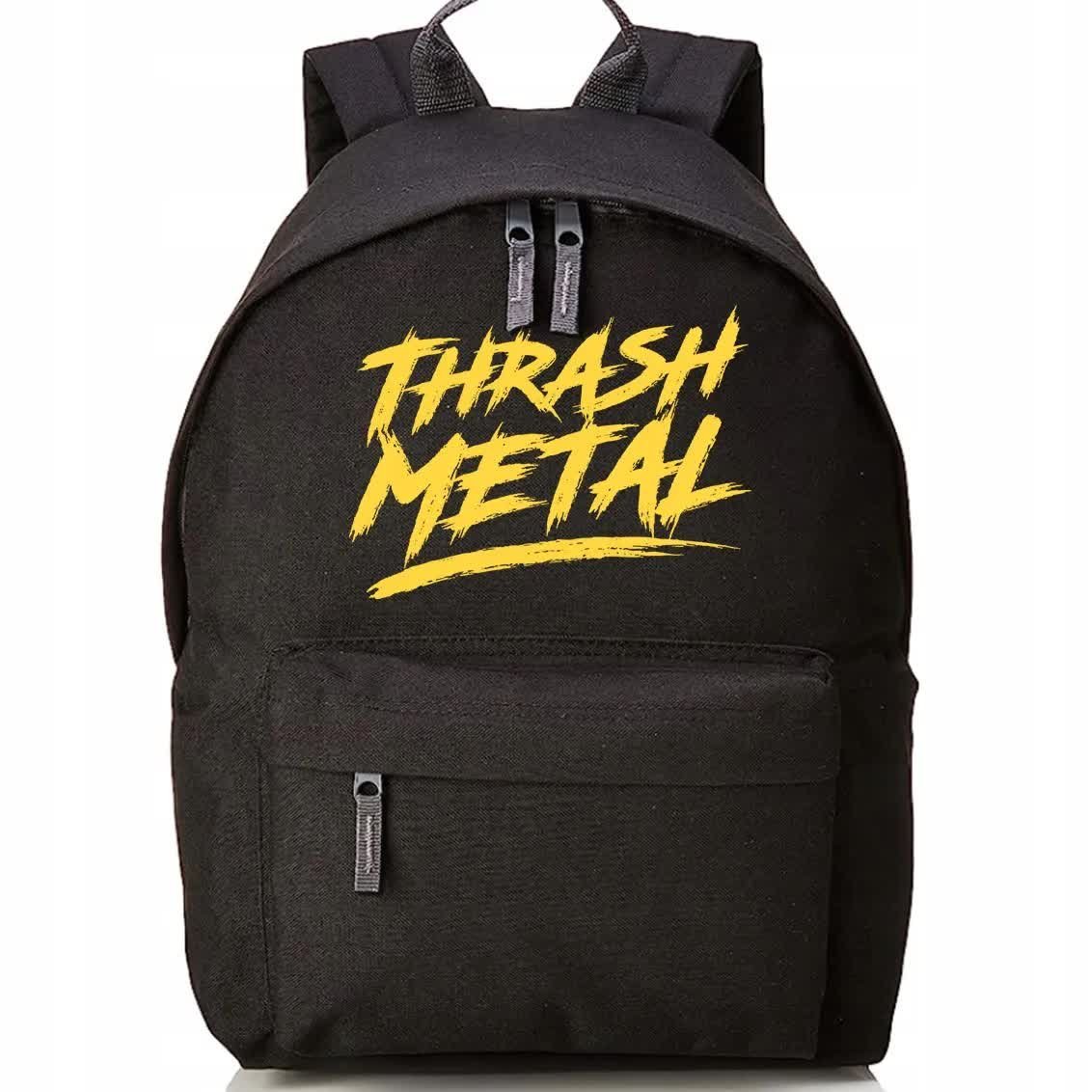 Plecak Szkolny Czarny Zabawne THRASH METAL Zespoły Koncerty Merch Wzory