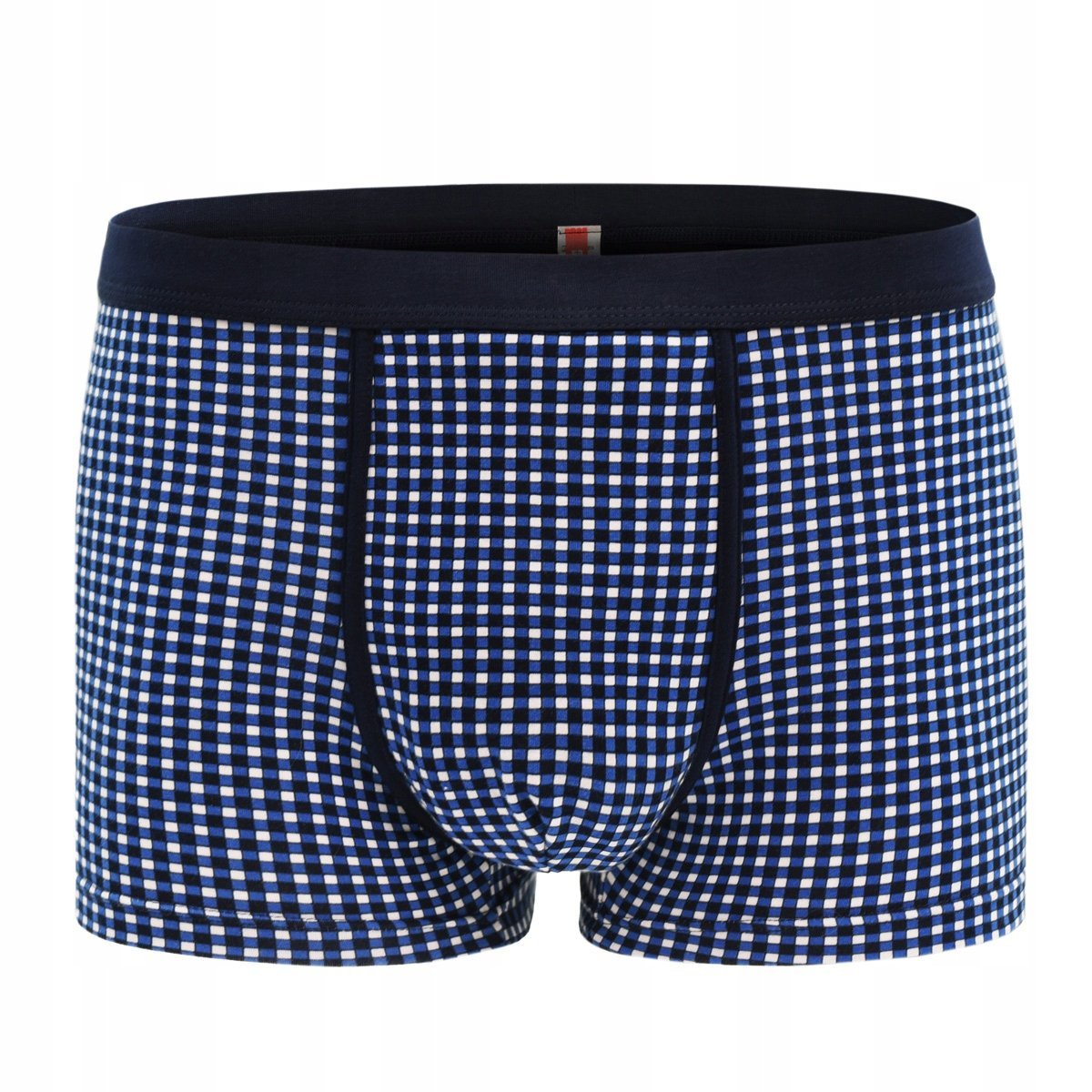 Bokserki męskie bawełniane wygodne CLASSIC granat w kratkę XXL Pako Jeans