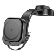 Uchwyty samochodowe do telefonów - HOCO uchwyt samochodowy magnetyczny do deski kompatybilny z MagSafe HW24 czarny - miniaturka - grafika 1