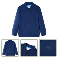 Bluzy dla dziewczynek - Bluza dziecięca z zapięciem na suwak - granatowa - 140 - Bluza Dziecięca - miniaturka - grafika 1