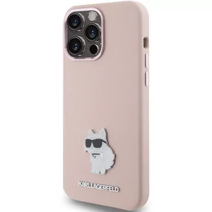 Etui Karl Lagerfeld KLHCP15XSMHCNPP Apple iPhone 15 Pro Max Silicone Choupette Metal Pin różowy/pink - Etui i futerały do telefonów - miniaturka - grafika 3