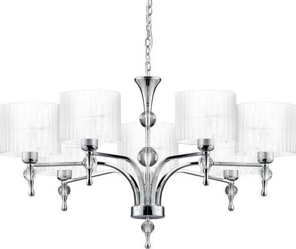 Lampa wisząca Azzardo 7-płomienna lampa wisząca Impress do salonu biała chrom