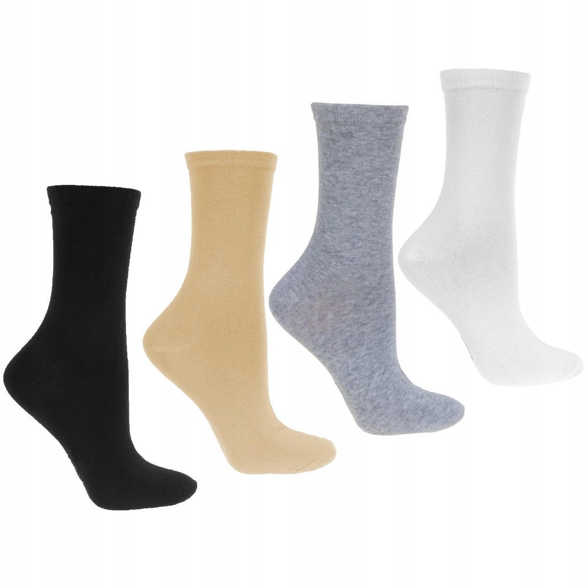 4X Skarpetki Damskie Długie Bawełniane Skarpety Kolorowe Ciepłe Moraj 35-38