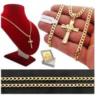 Biżuteria dla dzieci - ZŁOTY ŁAŃCUSZEK PANCERKA + KRZYŻYK ORZEŁEK 925 PREZENT DLA CHŁOPCA + GRAWER - miniaturka - grafika 1