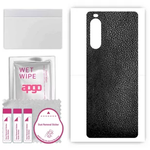 Folia naklejka skórka strukturalna na TYŁ do Sony Xperia 10 III Lite -  Skóra Czarna - apgo SKINS - Szkła hartowane na telefon - miniaturka - grafika 1