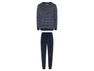 Piżamy męskie - LIVERGY® Piżama męska welurowa z bawełną (XXL(60/62), Paski/granatowy) - miniaturka - grafika 1