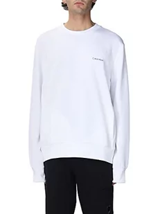 Calvin Klein Męska bluza z mikrologo, ciężka dzianina, biały, L - Bluzy męskie - miniaturka - grafika 1
