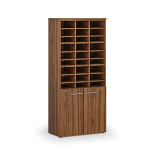 Regał sortujący PRIMO WOOD, 1781 x 800 x 420 mm, 27 przegród, orzech - Regały biurowe - miniaturka - grafika 1