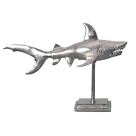 Figurki dekoracyjne - Figurka dekoracyjna Rekin Aluminium Maritim 70 cm Metalowa Dekoracja - miniaturka - grafika 1