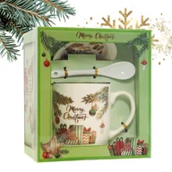 Zabawki kreatywne - KUBEK ŚWIĄTECZNY - zestaw w pudełku ze spodkiem i łyżeczką 400 ml KB16WZ2 - miniaturka - grafika 1