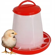 Akcesoria dla ptaków - KERBL Karmidło dla drobiu, biało czerwone, zakręcane 1,5kg [04-0264] - miniaturka - grafika 1