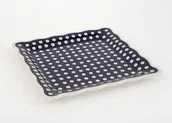 Talerze - Bolesławiec Talerz kwadratowy 24cm Kropki 42 124099 - miniaturka - grafika 1