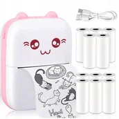 Drukarki kart i etykiet - DRUKARKA TERMICZNA KOTEK DRUKUŚ +11 ROLEK PAPIERU - miniaturka - grafika 1