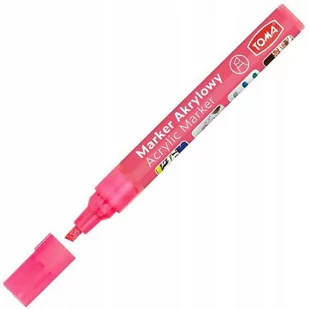 Marker akrylowy ŚCIĘTY metaliczny neon   czerwony Toma - Kredki, ołówki, pastele i pisaki - miniaturka - grafika 1