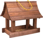 Karmniki dla ptaków - Karmnik dla ptaków dzikich budka domek drewniany Duży Wiszący na ziarno xxl - miniaturka - grafika 1