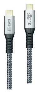 2GO 797514 kabel USB USB 3.2 Gen 2x2 1,2 m USB C Czarny, Srebrny - Kable komputerowe i do monitorów - miniaturka - grafika 1