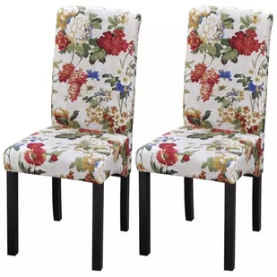 vidaXL Krzesła do jadalni 2 szt Floral Design Drewniana rama - Krzesła - miniaturka - grafika 1