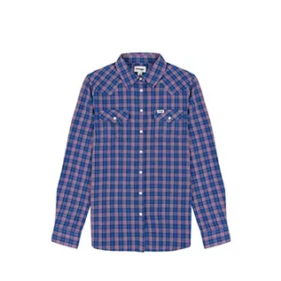 Koszule damskie - Wrangler Damska koszula Slim REG Western Shirt, Nautical Blue, L, Nautical Blue, L - grafika 1