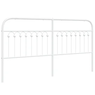 vidaXL Metalowe wezgłowie, białe, 180 cm - Inne meble do sypialni - miniaturka - grafika 1